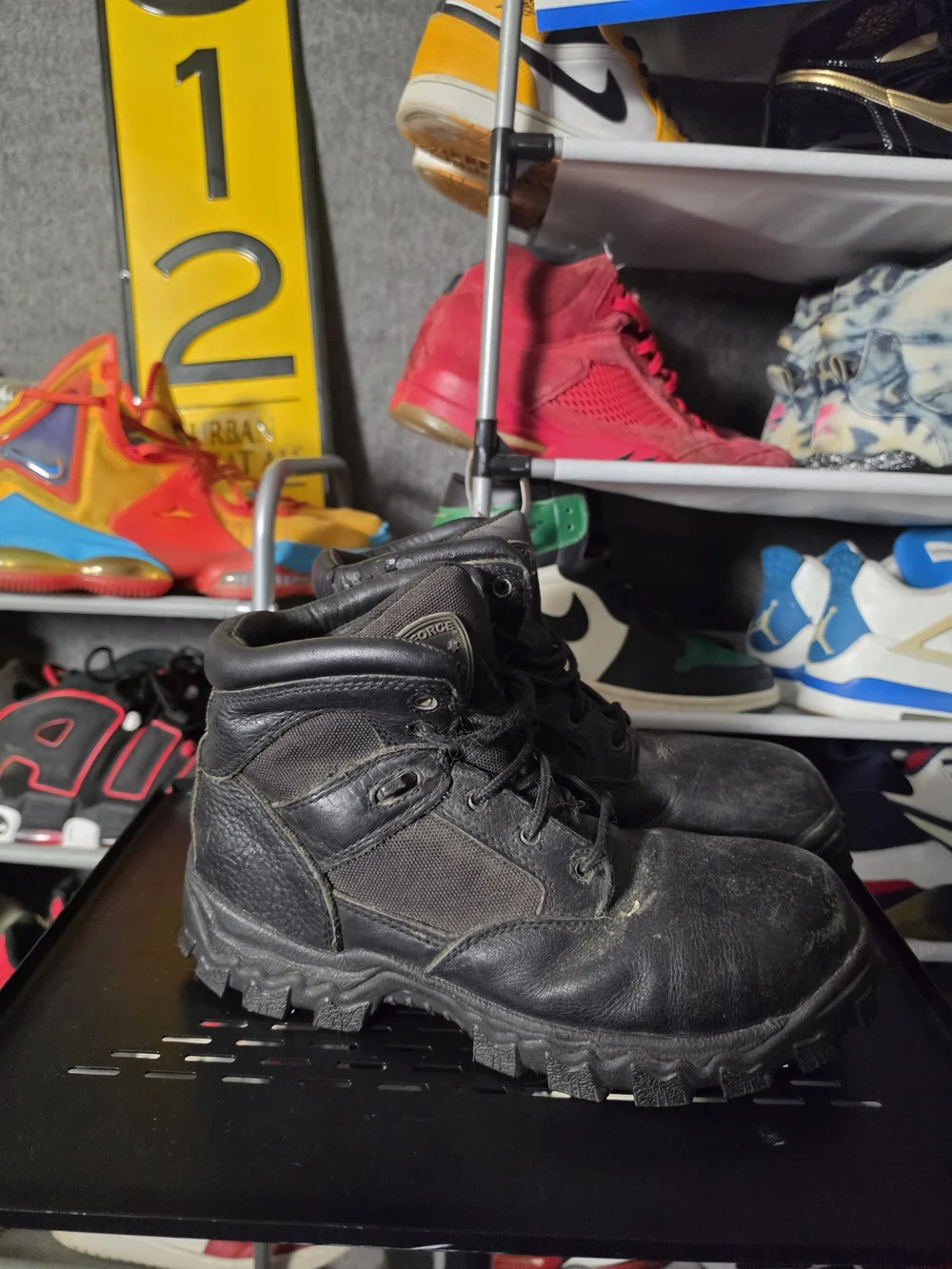 🔥 Rocky Black Men's Size 9 Wide Tactical Work Boots Worn!